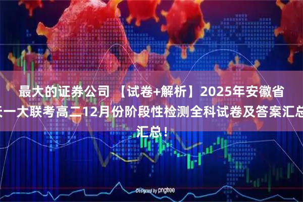 最大的证券公司 【试卷+解析】2025年安徽省天一大联考高二12月份阶段性检测全科试卷及答案汇总！